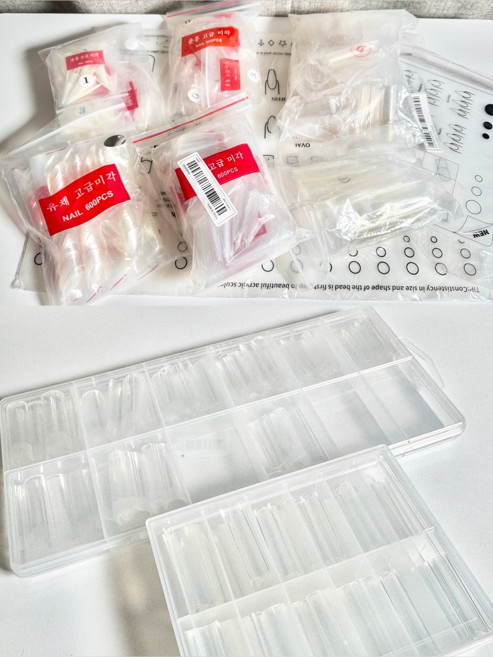 8 Set Nail Tip Bundle Gel and Acrylic Nail Tech Lot